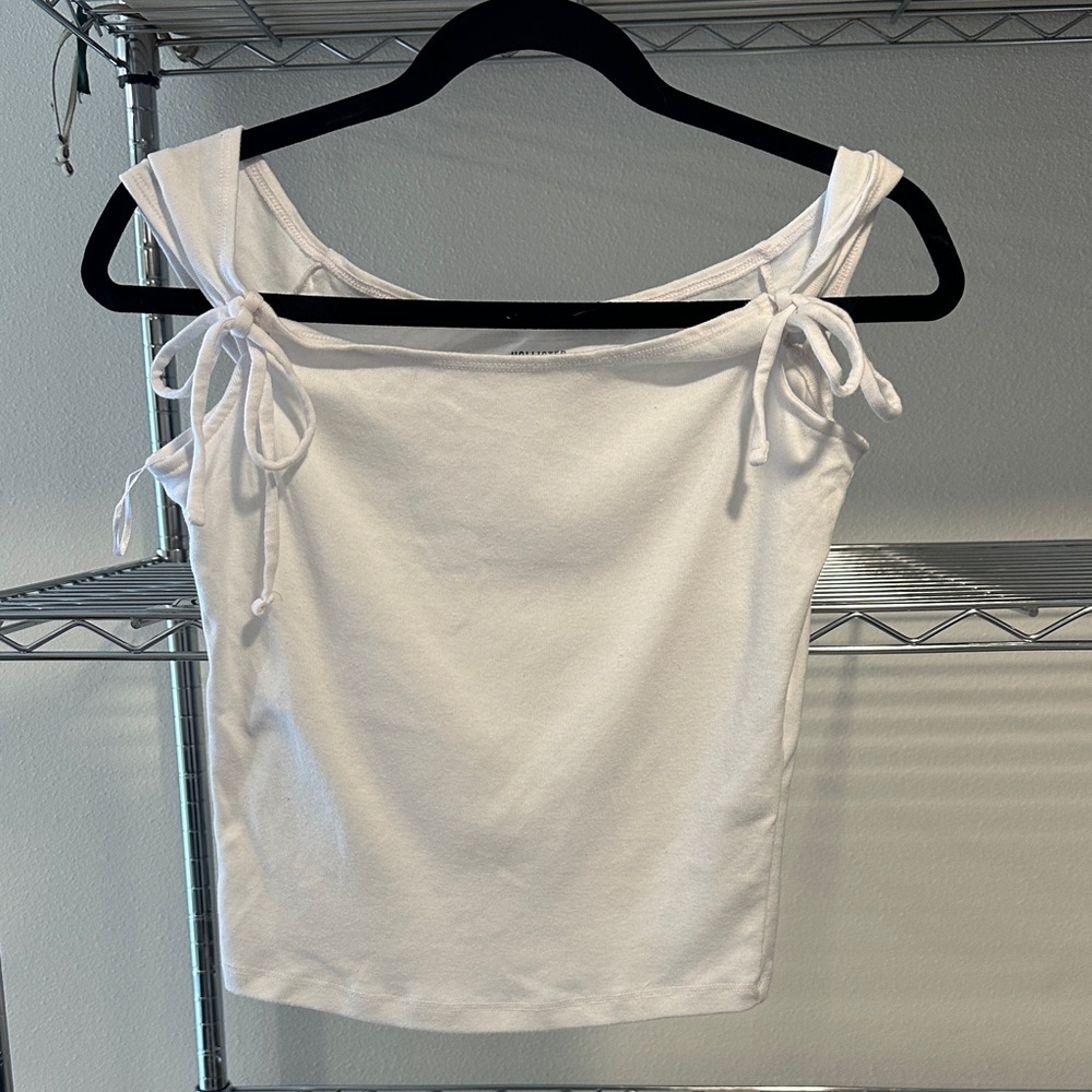 Hollister Off-White Tie-Strap Tank Top